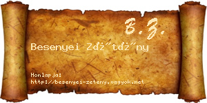 Besenyei Zétény névjegykártya